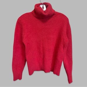 Vintage 1980s Red Angora & Wool Blend Turtleneck Sweater Women's Size Medium